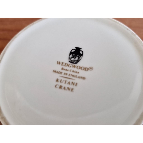 114 - Wedgwood 'Kutani Crane' Bone China Lidded Dish, Together with Decorative White Metal Wine Bottle Sta... 