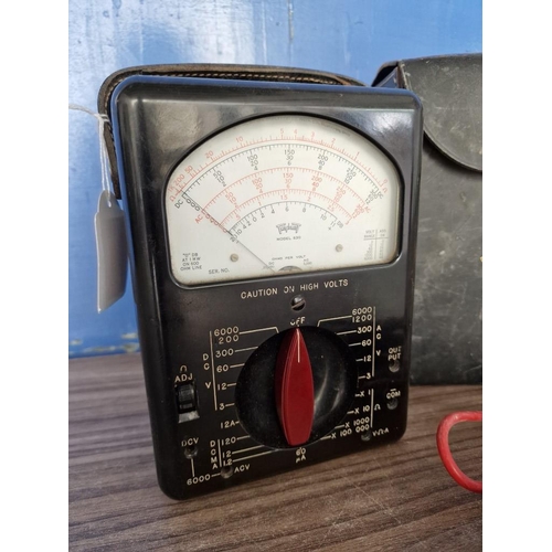 118 - Vintage Triplett Model 630 Analogue Multimeter with Carry Case and Red & Black Cables