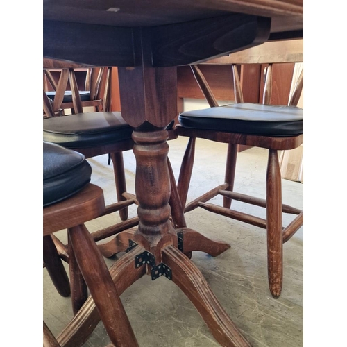 391 - Square Wooden Cafe / Restaurant / Patio Pedestal Table (H:75cm x W:82cm x L:82cm), Together with Set... 