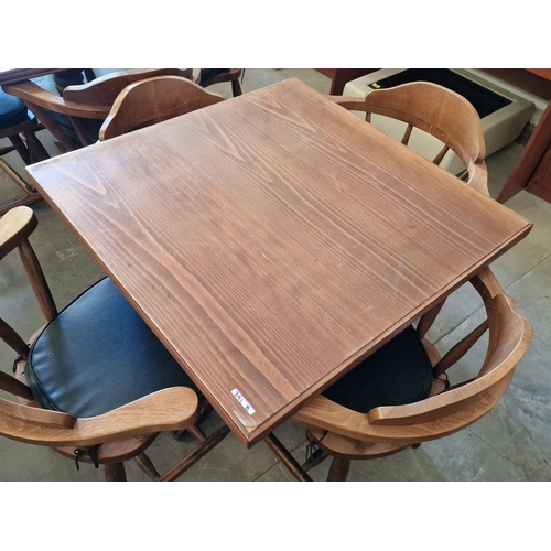 391B - Square Wooden Cafe / Restaurant / Patio Pedestal Table (H:75cm x W:82cm x L:82cm), Together with Set... 