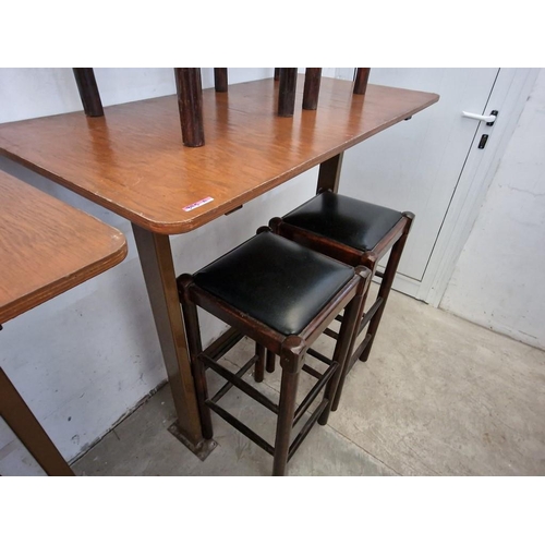 395A - Island Table with Rectangular Wooden Top Over Metal Legs (Need to Bolt to Floor), (L120cm x W:60cm x... 