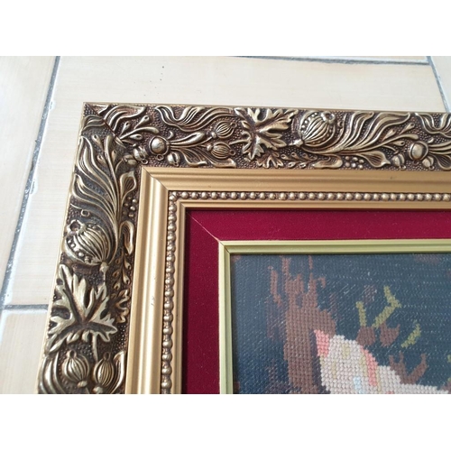 164 - Framed Tapestry of Victorian Lady, Decorative Gilt Wood Frame, (Approx. 63cm x 84cm Overall)