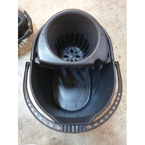 501 - 5 x Black (Plastic) Mopping Buckets (Un-Tested)