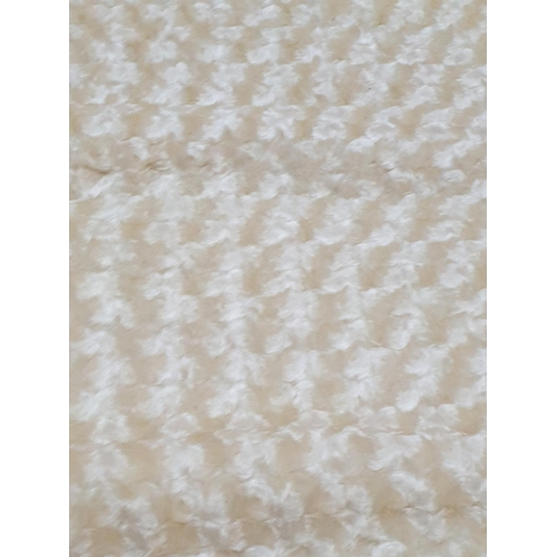 504 - Cream Coloured Acrylic Soft Blanket (220 x 240cm, Some Marks, A/F)