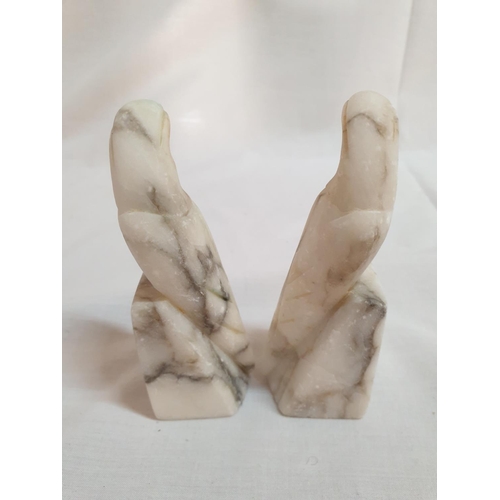 532 - Pair of Soapstone Parrot Bookends (H:10cm each)