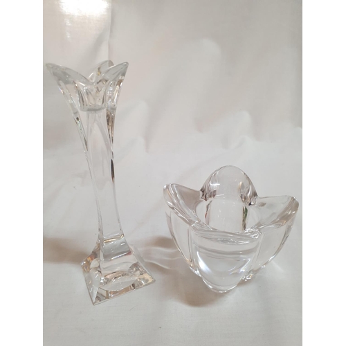 533 - 4 x Glass Collection inc; Bell (Green H:19.5cm) Candle Stick (H:15.5cm) Candle Holder (H:7cm) and Vi... 