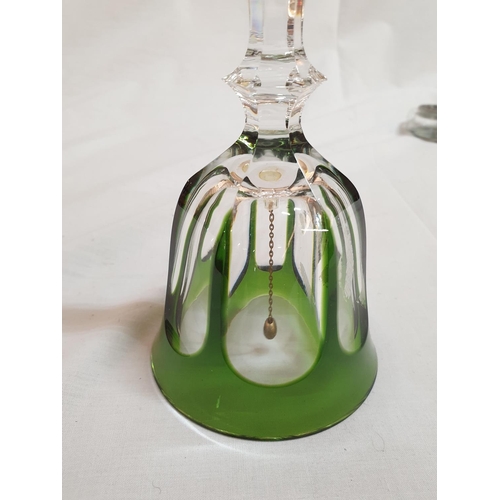 533 - 4 x Glass Collection inc; Bell (Green H:19.5cm) Candle Stick (H:15.5cm) Candle Holder (H:7cm) and Vi... 