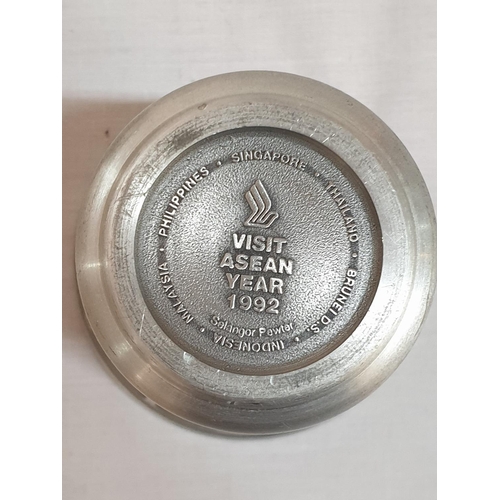 534 - Selangor Pewter Wine Cup, Visit Asean 1992 (Exclusive for Singapore Airlines) Together with White Me... 