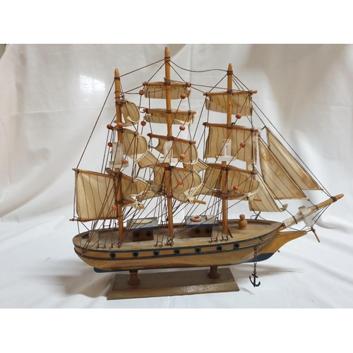 368 - Hand Made Wooden Ship Model (Stad Anster Dam) Approx 39 x 35cm