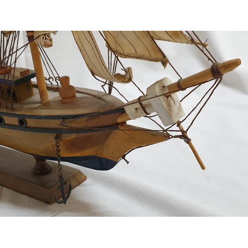 368 - Hand Made Wooden Ship Model (Stad Anster Dam) Approx 39 x 35cm