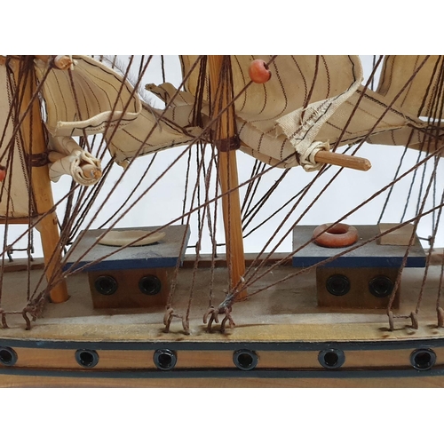 368 - Hand Made Wooden Ship Model (Stad Anster Dam) Approx 39 x 35cm