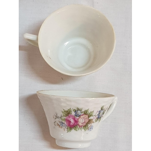 509 - Porcelain Mini 6 + 6 Cups with Saucers Coffee Set with Floral Pattern