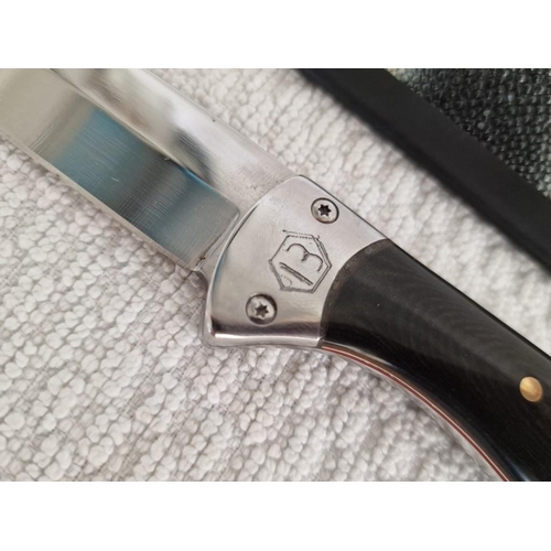 278 - Bespoke / Custom Made Bowie Hunting Knife with 440c Steel and Micarta Handle with Red Liner, (Approx... 