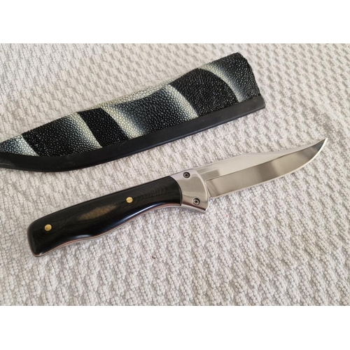 278 - Bespoke / Custom Made Bowie Hunting Knife with 440c Steel and Micarta Handle with Red Liner, (Approx... 