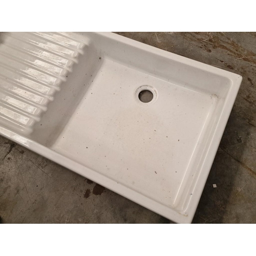 567 - Vintage Porcelain Farmhouse Style Sink Unit with Drainer, (Approx. 100 x 50 x 15cm), Together with S... 