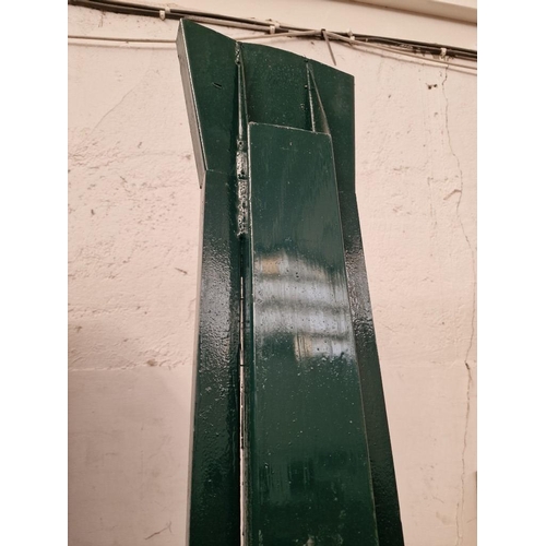 572 - Motorbike Ramp; Green Finish Metal, Approx. 215 x 20cm