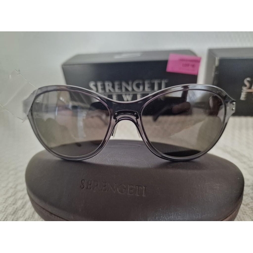 70 - 2 x Pairs of Serengeti Sunglasses with Polarized Photochromic Lenses, in Cases & Box, Unused, (2)