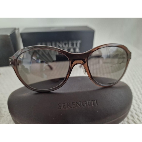 71 - 2 x Pairs of Serengeti Sunglasses with Polarized Photochromic Lenses, in Cases & Box, Unused, (2)