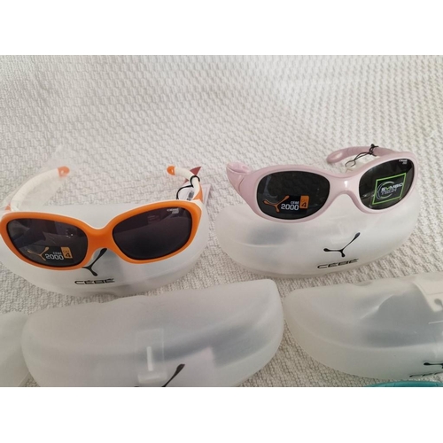 74 - Collection of 5 x Assorted CEBE Children's Sunglasses in Cases, Unused, (5)