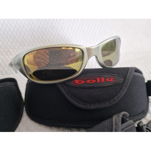 76 - 3 x Pairs of Bolle Sunglasses with Cases, Unused, (3)