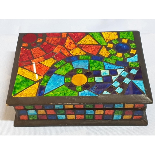 601 - Mosaic Jewellery Box (18 x 13 x 6.5cm)