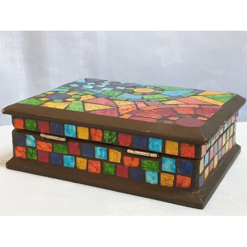 601 - Mosaic Jewellery Box (18 x 13 x 6.5cm)