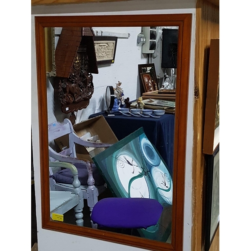 606 - Rectangular Mirror in Wooden Frame (45 x 65cm)