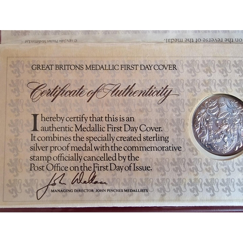 618 - Great Britons 'Medallic First Day Cover'; Robert the Bruce, 10th July 1974 with 4 & 1/2 Pence Stamp ... 