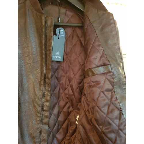 623 - Brown Winter Men's Jacket (Shell: 55% Polyrethane 45% Viscose Lining: 100% Polyester), (Size M)