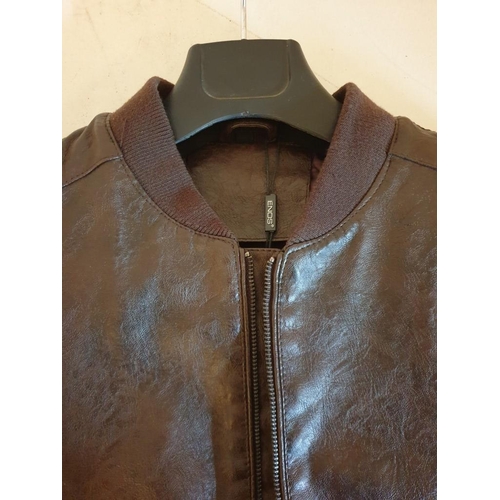 623 - Brown Winter Men's Jacket (Shell: 55% Polyrethane 45% Viscose Lining: 100% Polyester), (Size M)