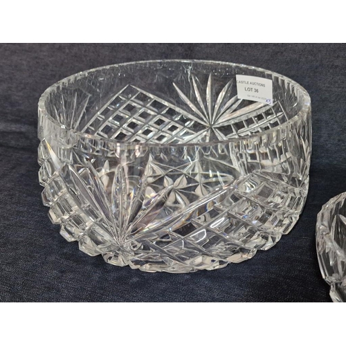 775 - 3 x Crystal Bowls, (Approx. Ø: 20cm, 15cm and 10cm), (3)