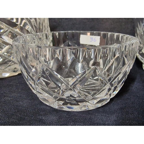 775 - 3 x Crystal Bowls, (Approx. Ø: 20cm, 15cm and 10cm), (3)