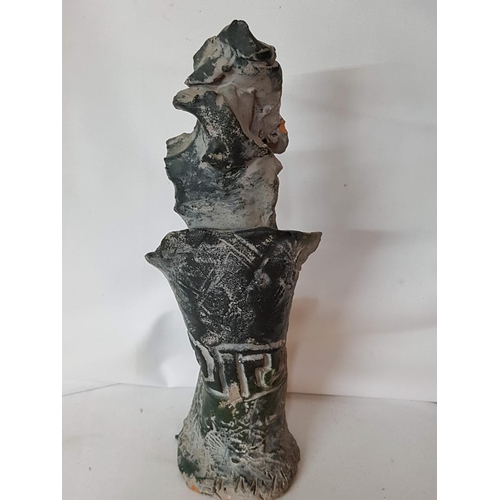 782 - Bronze Effect Pottery Statue or Sculpture of Oriental Figure, (Approx. H: 26cm)