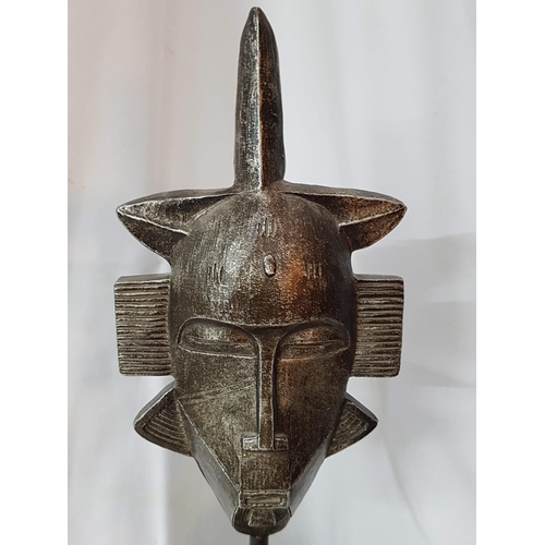 802 - African (Kenya) Trio Sculptures Masks The Kirlier Collection Austin 2000 Marked Signed by A. Daniel ... 