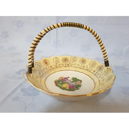 807 - Limoges Style Retro Porcelain Dish with handles and Japanese Porcelain Tea Pot (No Lids) Together wi... 