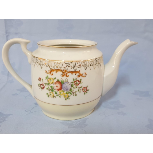 807 - Limoges Style Retro Porcelain Dish with handles and Japanese Porcelain Tea Pot (No Lids) Together wi... 