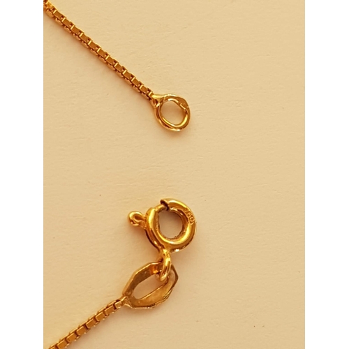 712 - 18ct (.750) Yellow Gold Chain, Total Weight 2.2gr (Box Chain L:39.5cm)