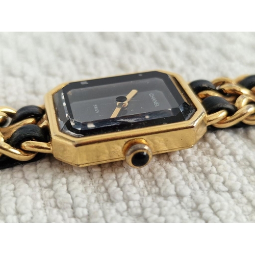 209 - ***RETURN***
Vintage Chanel Premiere X.N. 50713 Gold Plated Ladies Wrist Watch, (1987) with Black Fa... 