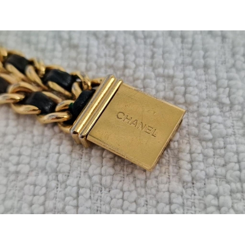 209 - ***RETURN***
Vintage Chanel Premiere X.N. 50713 Gold Plated Ladies Wrist Watch, (1987) with Black Fa... 