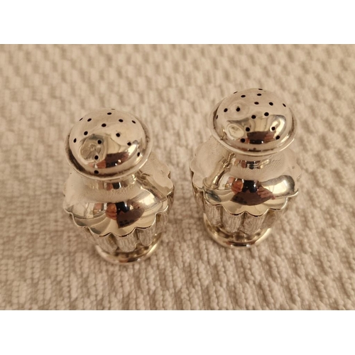 262 - Pair of Antique Sterling Silver Salt & Pepper Shakers, Believed to be Birmingham, (Approx. H: 5.5cm,... 