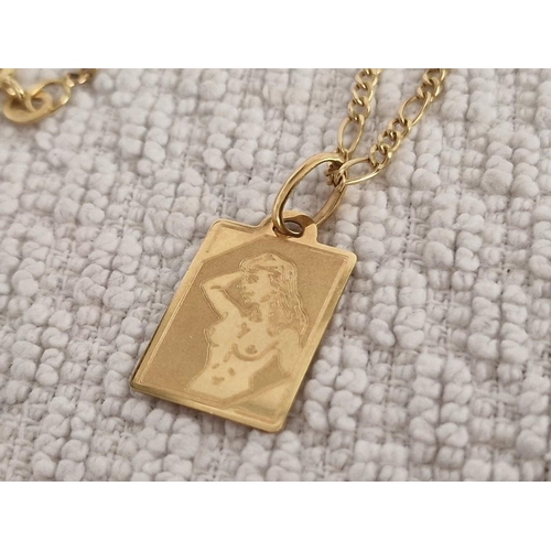 67 - 18ct Gold Pendant with Topless Woman (Approx. 1.7 x 1.3cm), Together with 18ct Gold Chain Necklace, ... 