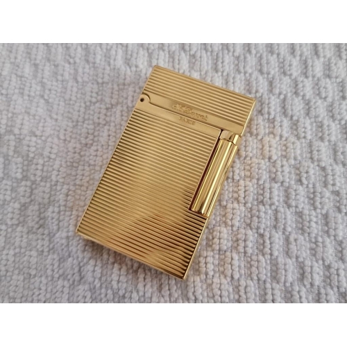 8 - S.T. Dupont Gold Tone Lighter, 'Briquet De Poche L2' with Horizontal Design, Ref: 16829, Together wi... 