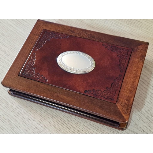 91 - Valenti & Co 'Book Style' Wood Address Book and Calculator with Leather Effect & Silver Decoration, ... 