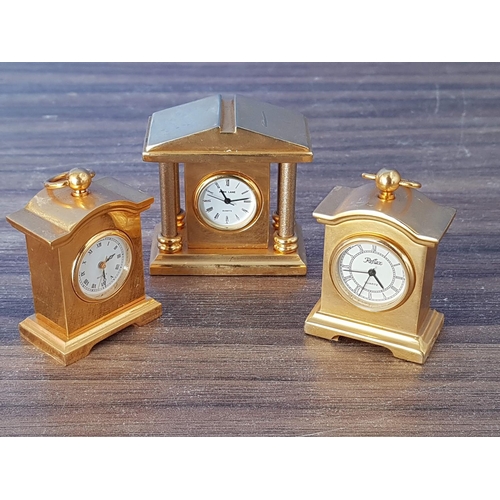 159 - Collection of 15 x Mini Clocks in Various Shapes; Bear, Plane, Dome, Alarm Clock etc in Various Colo... 