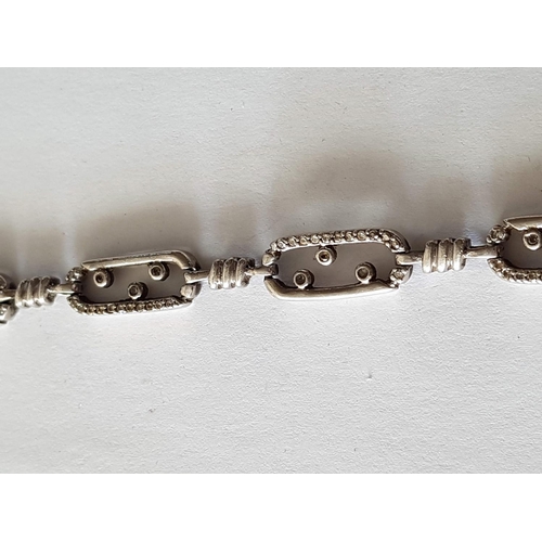 191 - Sterling Silver Hallmarked .925 Ladies Bracelet with Clear Stone Decoration, Total Weight 10.5grms