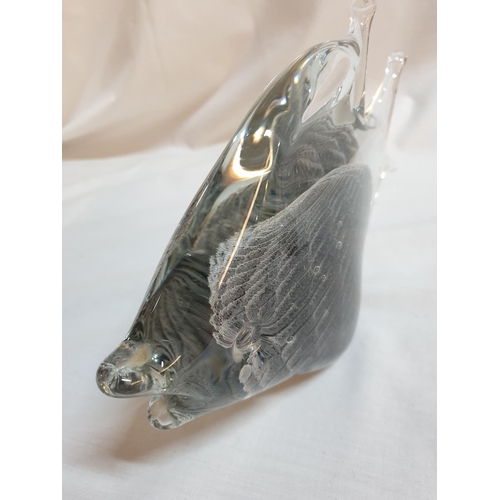 198 - Pair of Vintage Konstast Glass / F.M Ronneby Signed Art Glass Fish, No.B580/260 Large, No.B850/140Sm... 