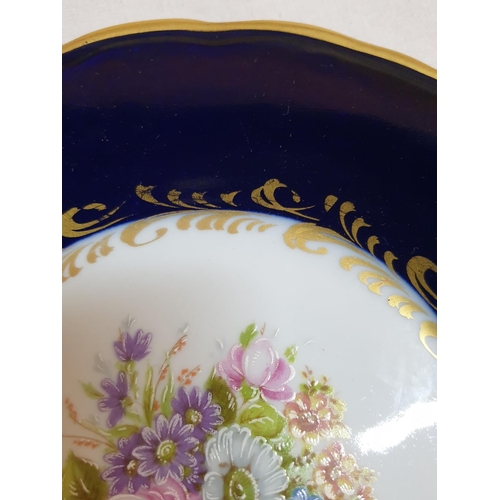 205 - 2 x Vintage Limoges Cobalt Blue / Gold Decorated Small Plates