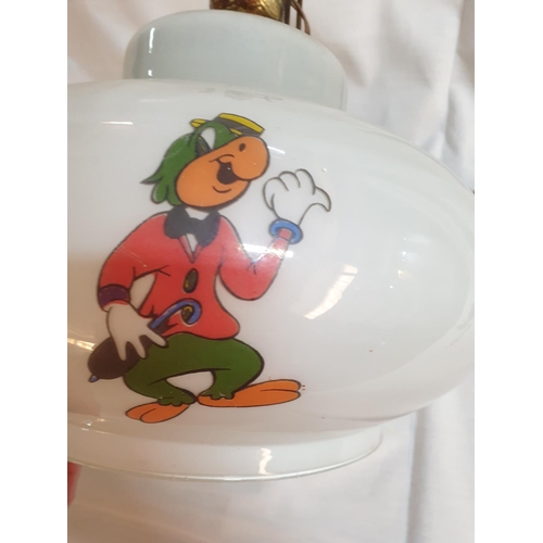 232 - Vintage 1960's - 1970's Era Dsney Themed Ceiling Lamp, Featuring Mickey Mouse, Donald Suck, Pluto an... 