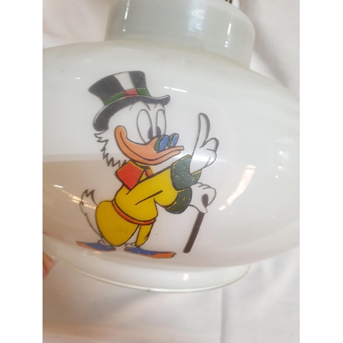 232 - Vintage 1960's - 1970's Era Dsney Themed Ceiling Lamp, Featuring Mickey Mouse, Donald Suck, Pluto an... 