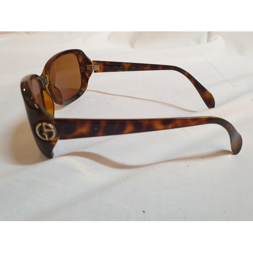 235 - Georgio Armani Amber Tone Faux Tortoise Shell Ladies Sunglasses with Amber Lenses